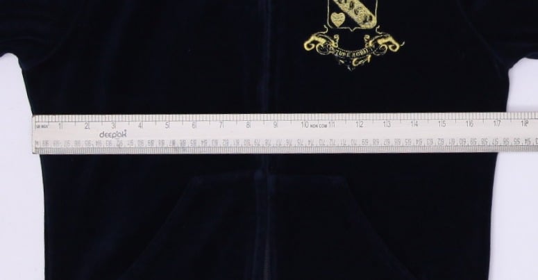 Y2K Ladies Juicy Couture Velour Hoodie Navy Blue Faux Fur Embroidered XL