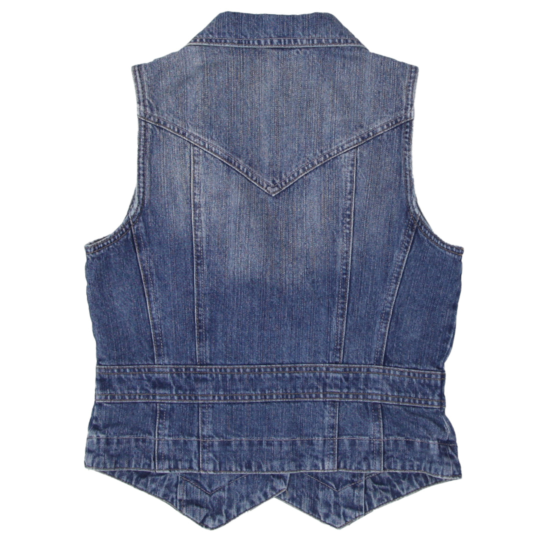Ladies Floral & Stoned Denim Vest - Fashion Rerun Vintage Migration_Jacket