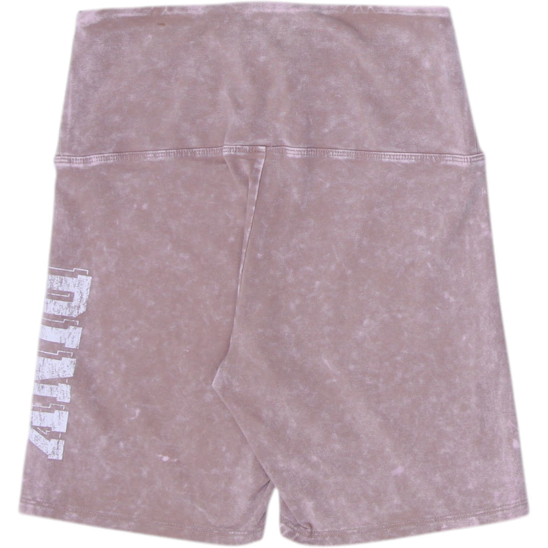 Ladies Pink Victoria's Secret High Waist Tight Shorts Mauve Taupe Washed Logo S