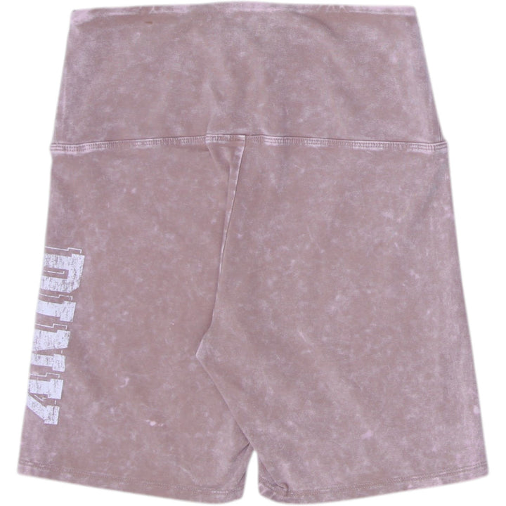 Ladies Pink Victoria's Secret High Waist Tight Shorts Mauve Taupe Washed Logo S