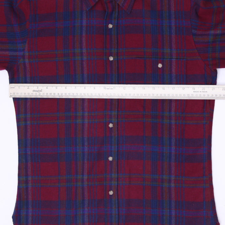 Vintage 70s Pendleton Virgin Wool Plaid Elbow Patch Shirt Medium USA