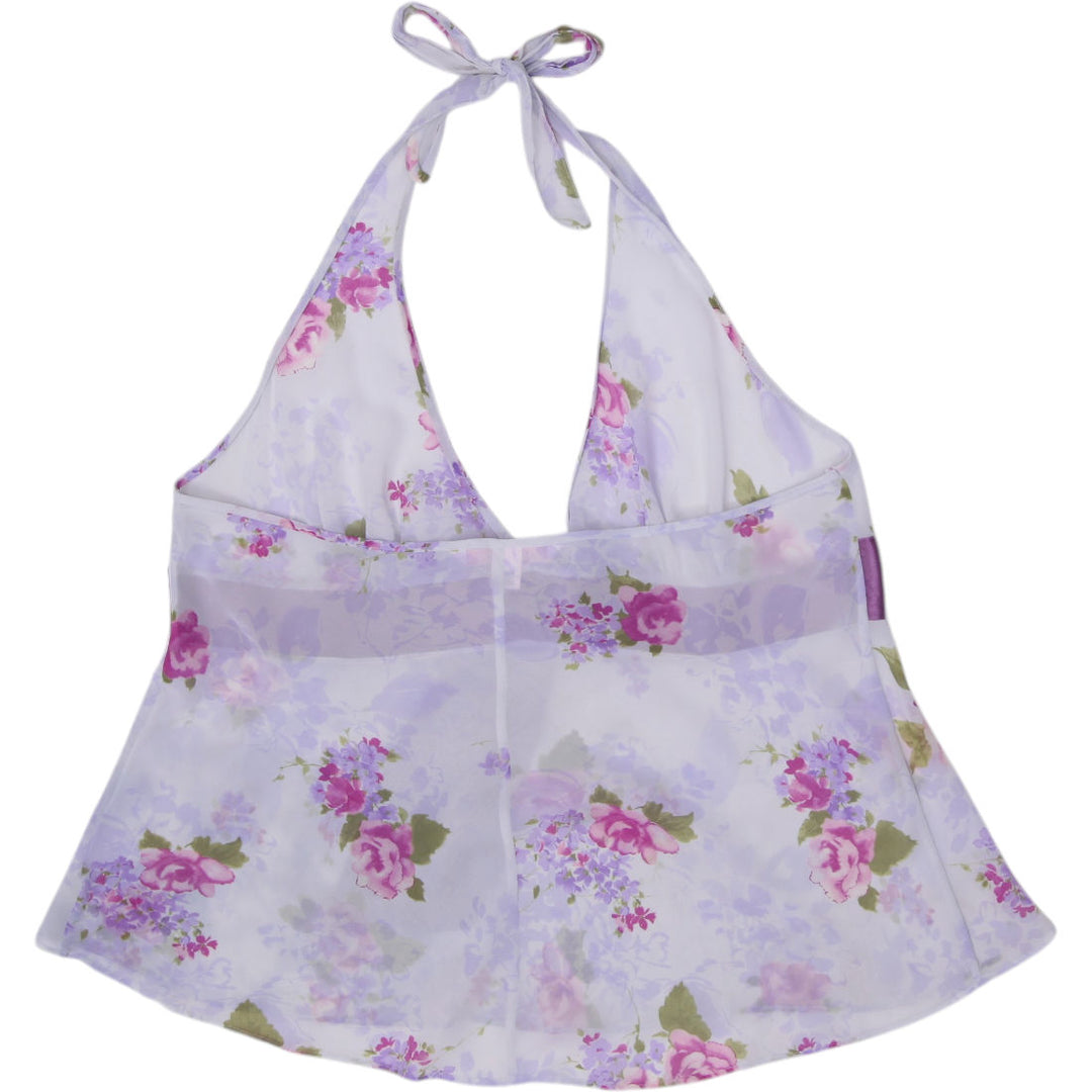 Y2K Ladies Victoria's Secret Floral Halter Top Size XL