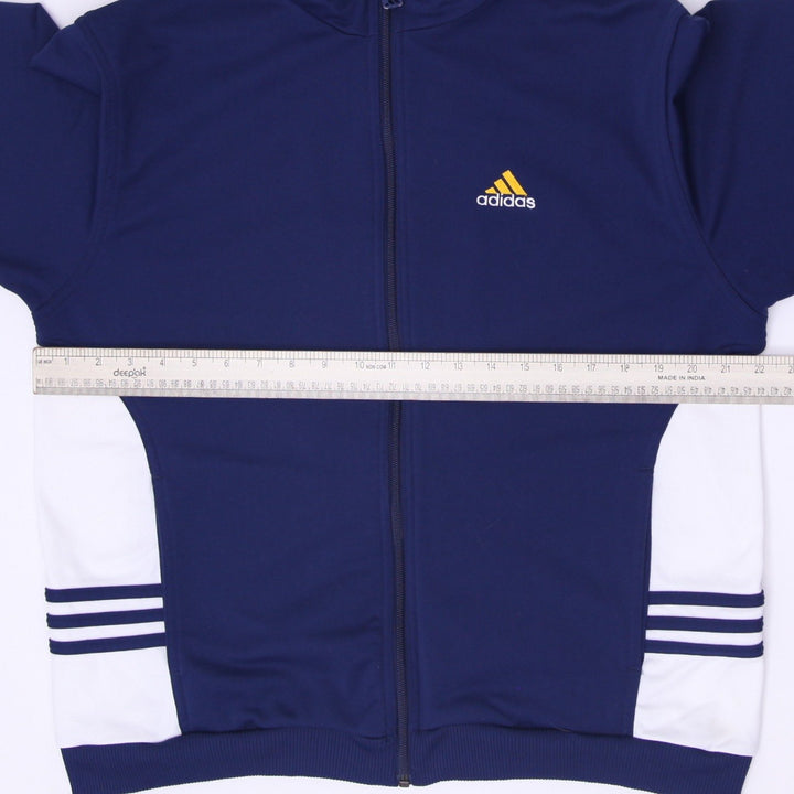 Vintage 90s Adidas Flag Tag Embroidered Gold Logo Navy Track Jacket XL