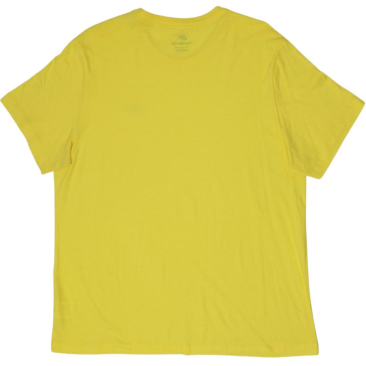 Mens Embroidered Nike Logo Yellow Crewneck T-Shirt Size XL