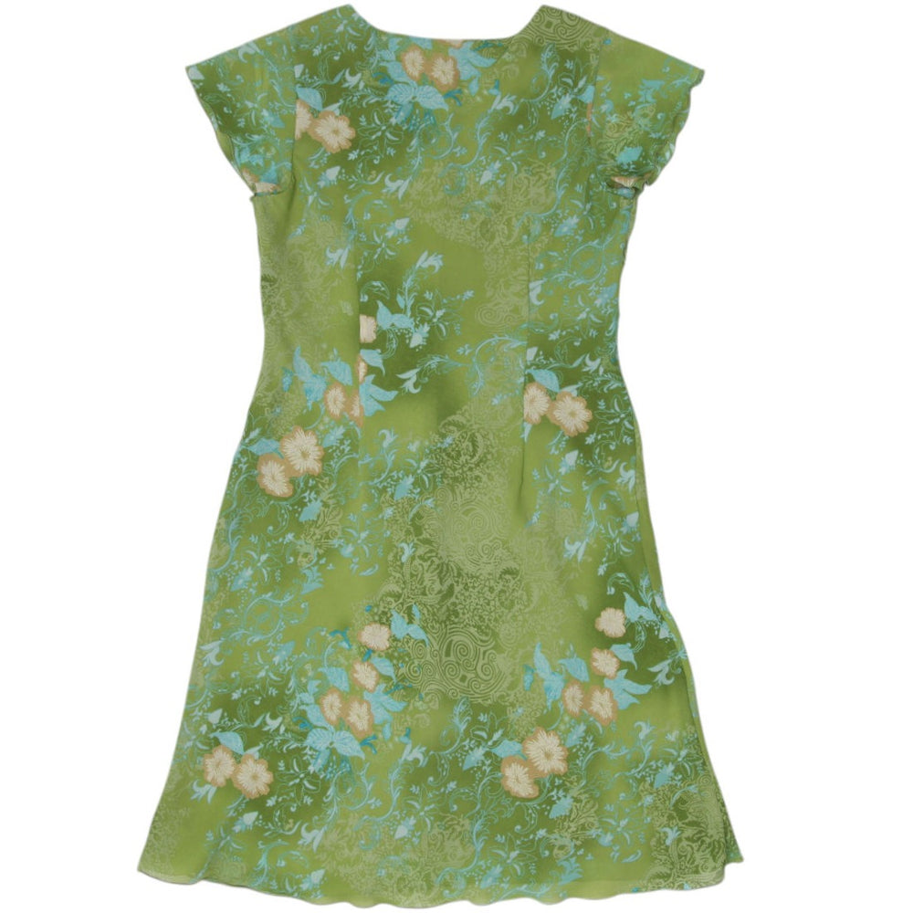 Y2K Ladies Floral Wrap Style Midi Dress Size 12 | Migration_Dresses - Side View | Fashion Rerun