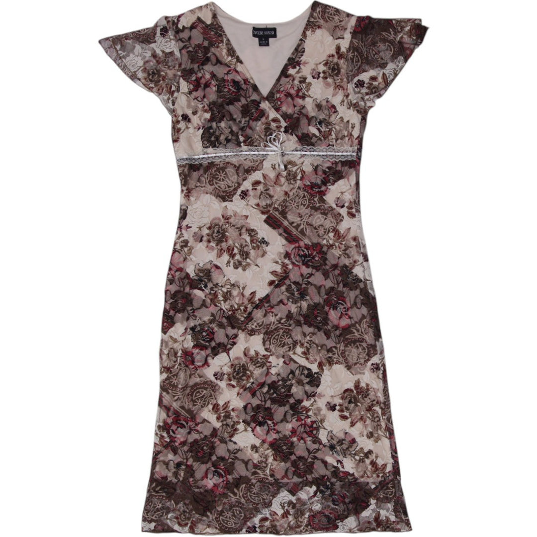Y2K Ladies Floral Wrap Midi Dress Size S | Migration_Dresses | Fashion Rerun