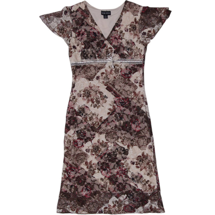 Y2K Ladies Floral Wrap Midi Dress Size S | Migration_Dresses | Fashion Rerun