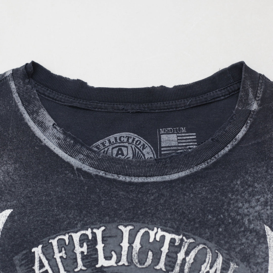 Y2K Affliction Skull Graphic Streetwear T-Shirt Size M