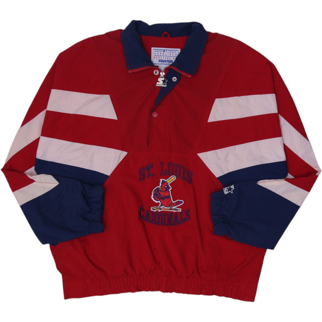 Vintage 90s Starter St. Louis Cardinals Half-zip Windbreaker Jacket Size XL | Migration_Jackets | Fashion Rerun