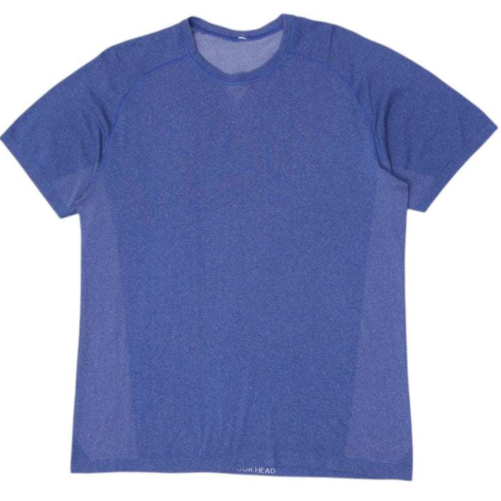 Mens Lululemon T-Shirt Blue Crew Neck Moisture Wicking Sportswear XL