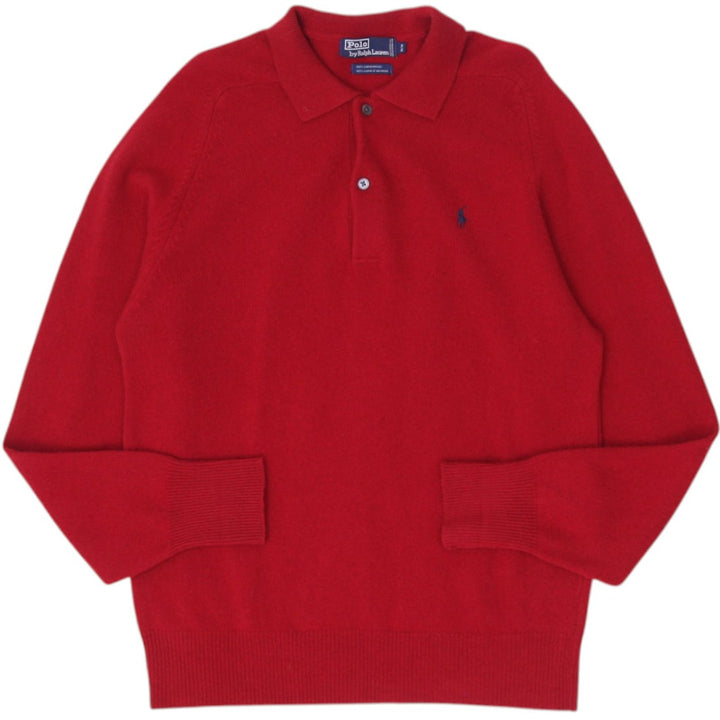 Vintage Mens Polo By Ralph Lauren Sweater Red Lambswool Knitwear Size M | Migration_Jumper & Knitwear RL Coll | Fashion Rerun