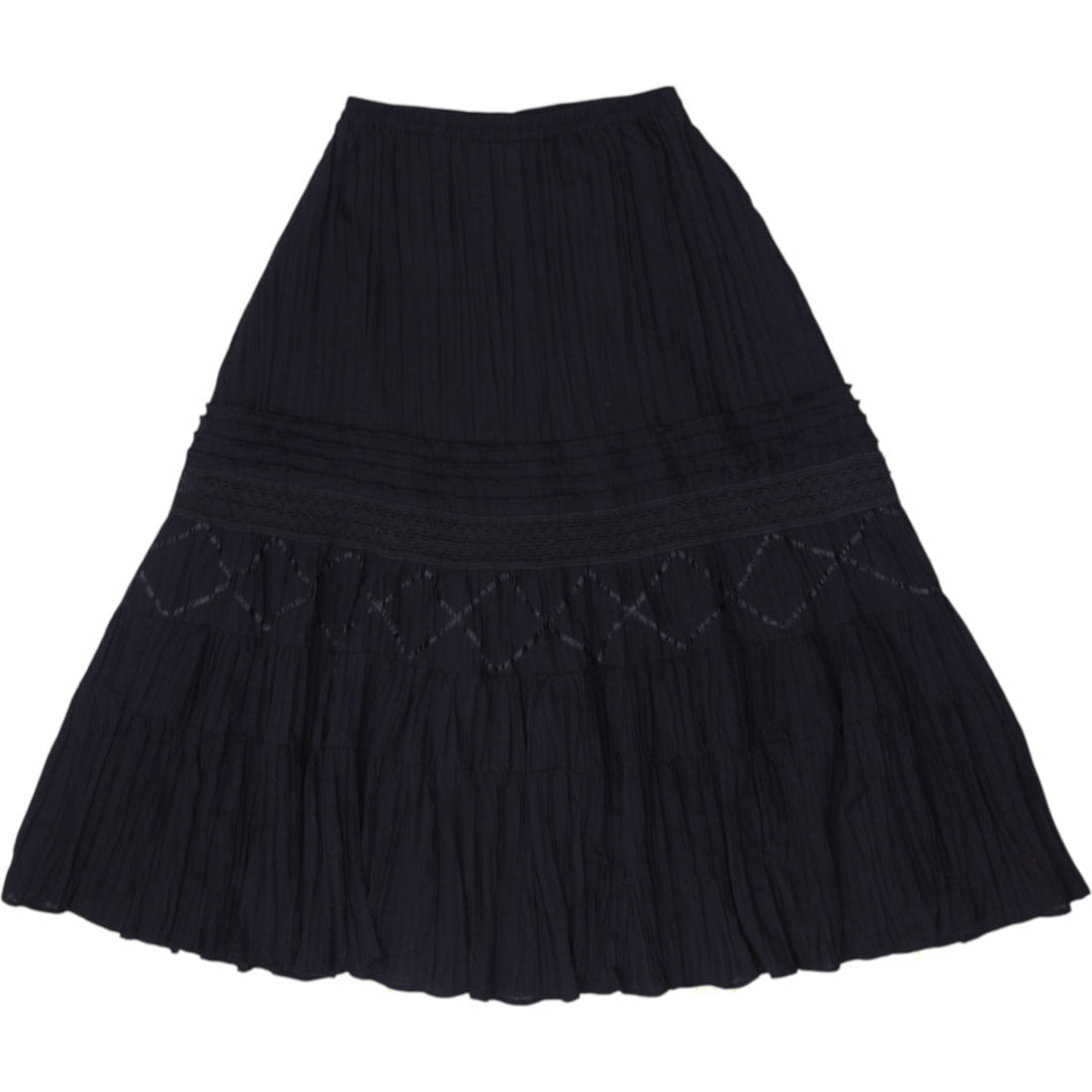 Y2K Jessica Plus Black Crinkle Gauze Boho Maxi Skirt Size 16W