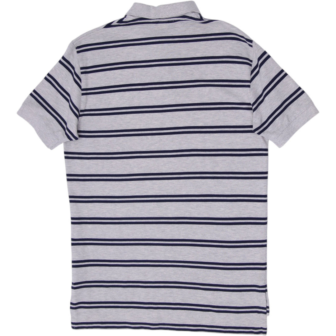 Mens Polo By Ralph Lauren Striped Polo T-Shirt Heather Grey Size M