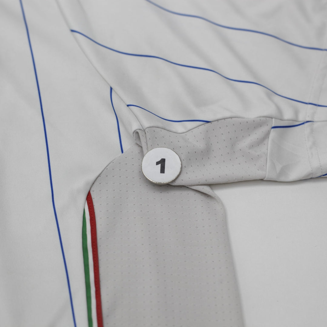 Mens Puma Italy Soccer Jersey White Pinstripe Dry Cell