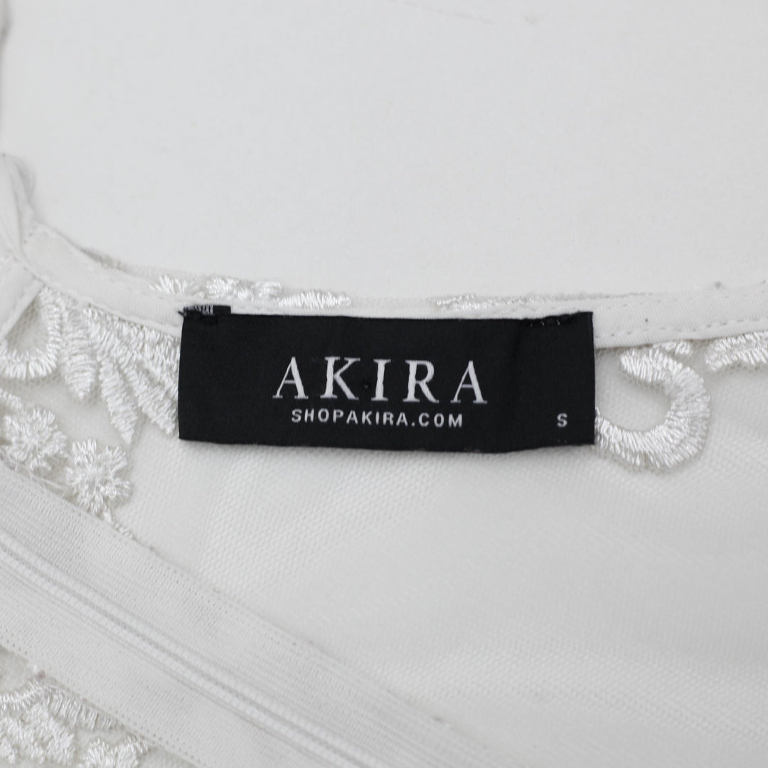 Y2K Ladies Akira Embroidered Lace Underlay Cami Bodysuit Size S
