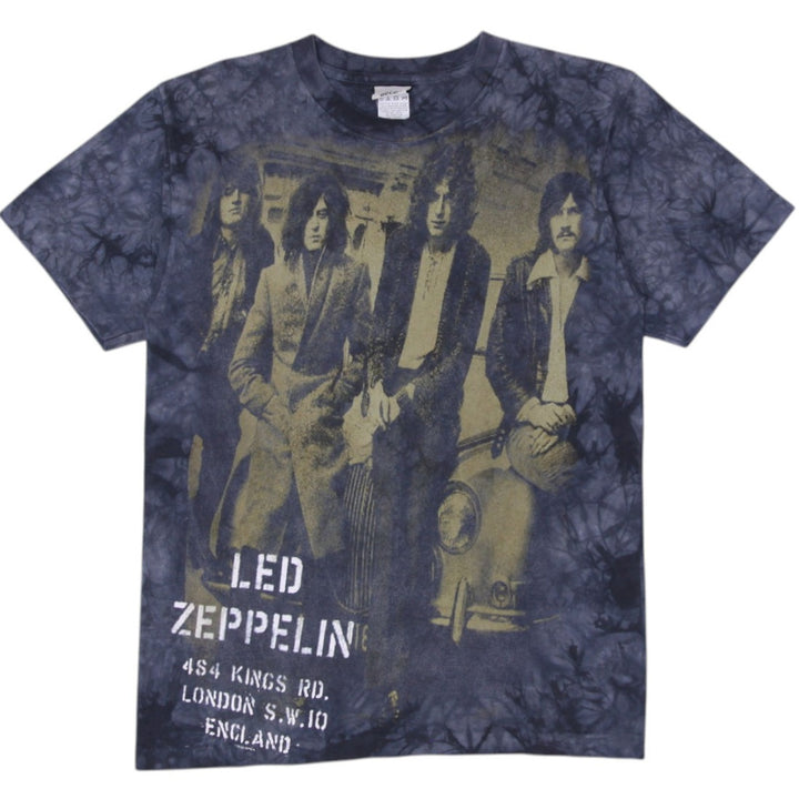 Vintage Liquid Blue Led Zeppelin Tie Dye T-Shirt Made In USA Medium