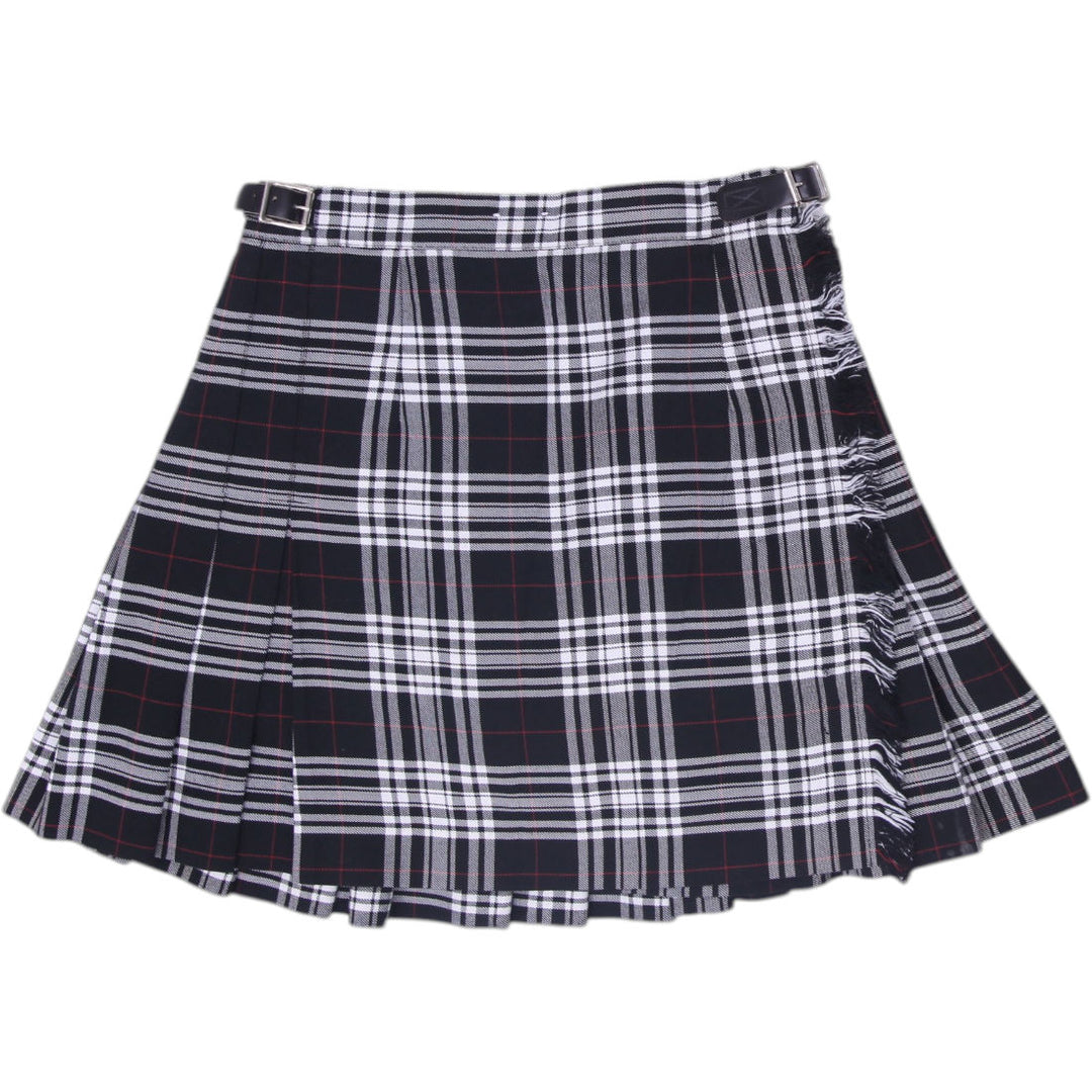 Y2K Ladies McCarthy Plaid Skirt Black Pleated Design