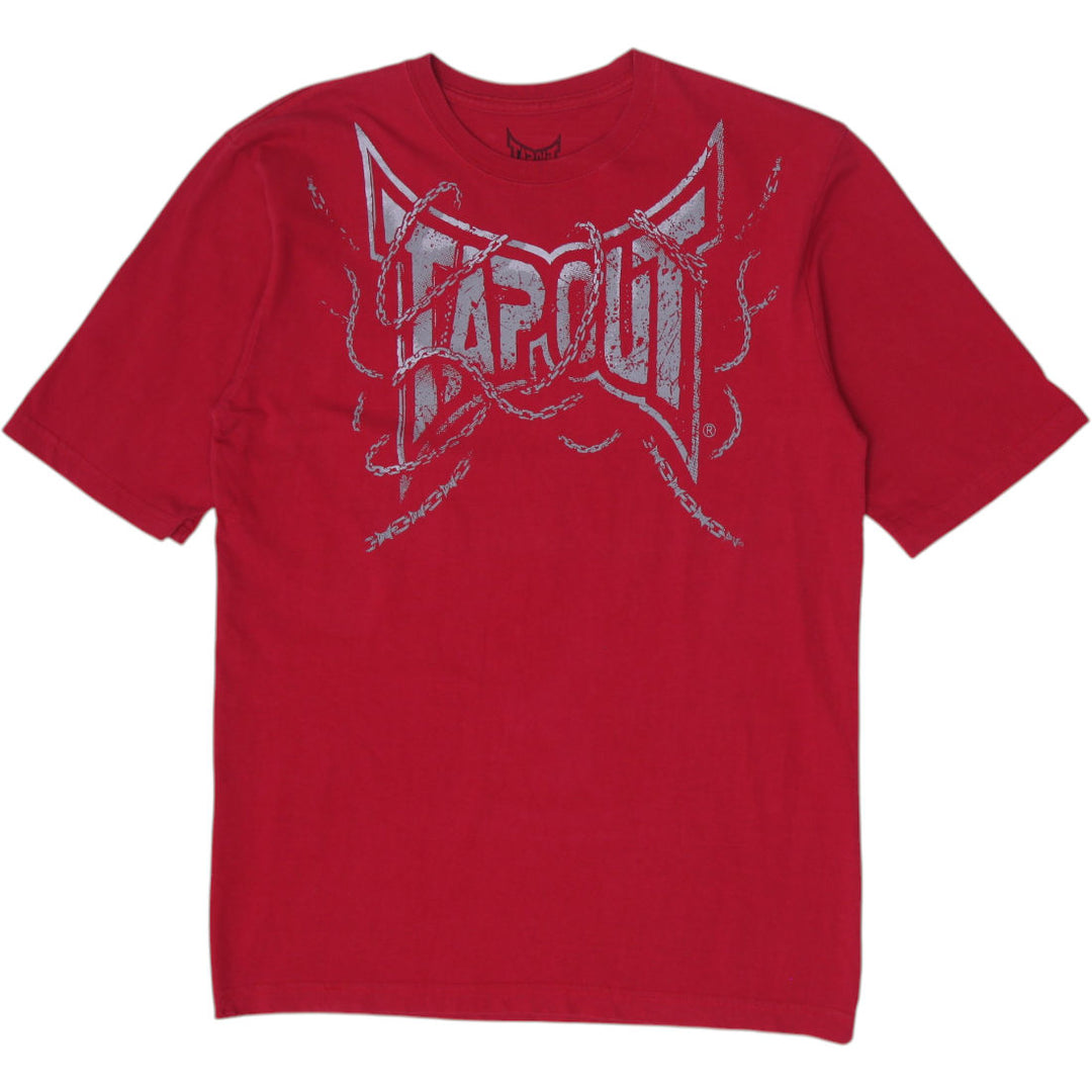 Y2K Mens Tapout Red T-Shirt Graphic Print MMA Style Size XL