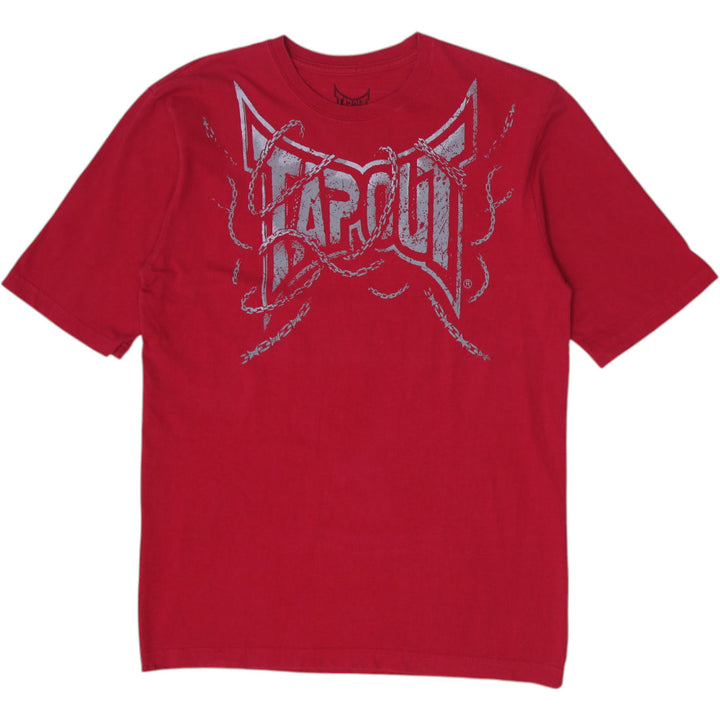 Y2K Mens Tapout Red T-Shirt Graphic Print MMA Style Size XL