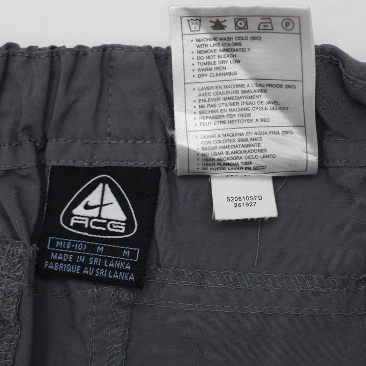 Mens Nike ACG ACG Grey Belted Nylon Hiking Cargo Shorts Size M