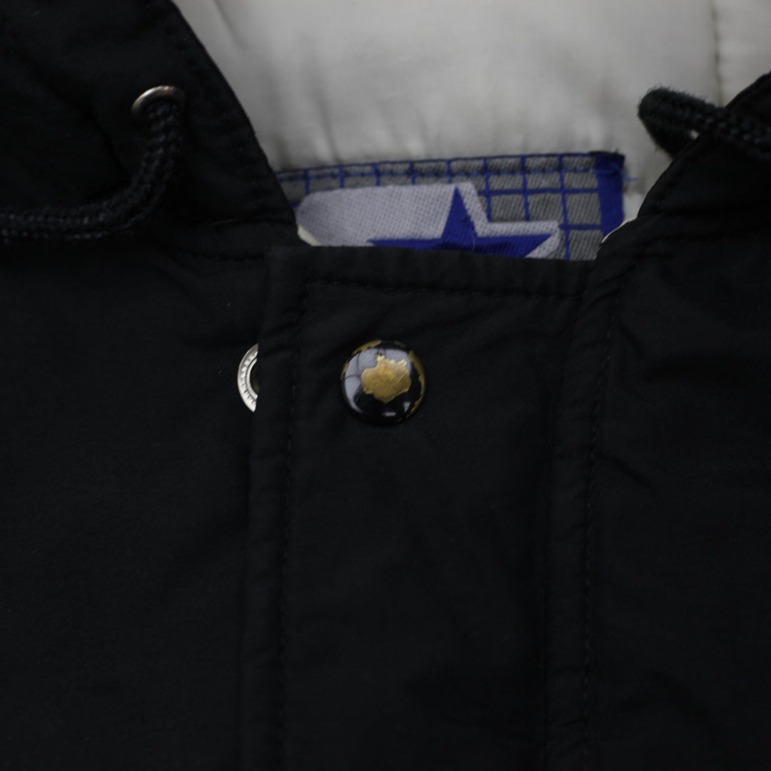 Vintage 90s Starter Raiders Snap Front Hooded NFL Parka Jacket Size M