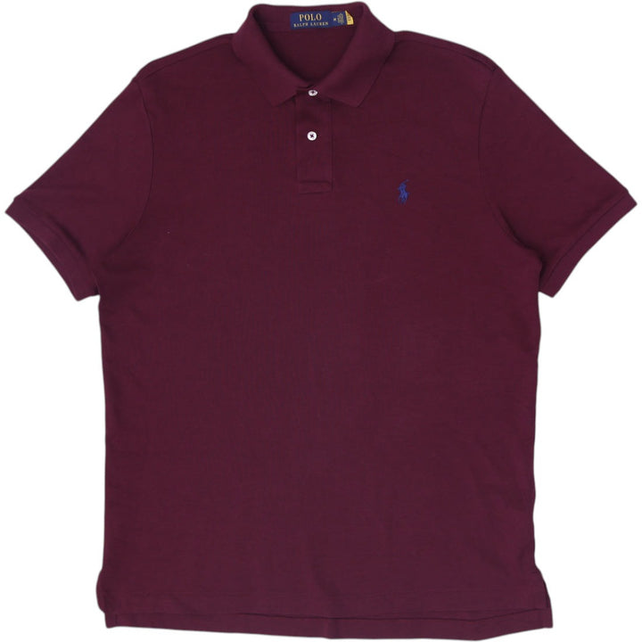 Mens Polo Ralph Lauren Short-Sleeve Polo Shirt Burgundy/Maroon Size M