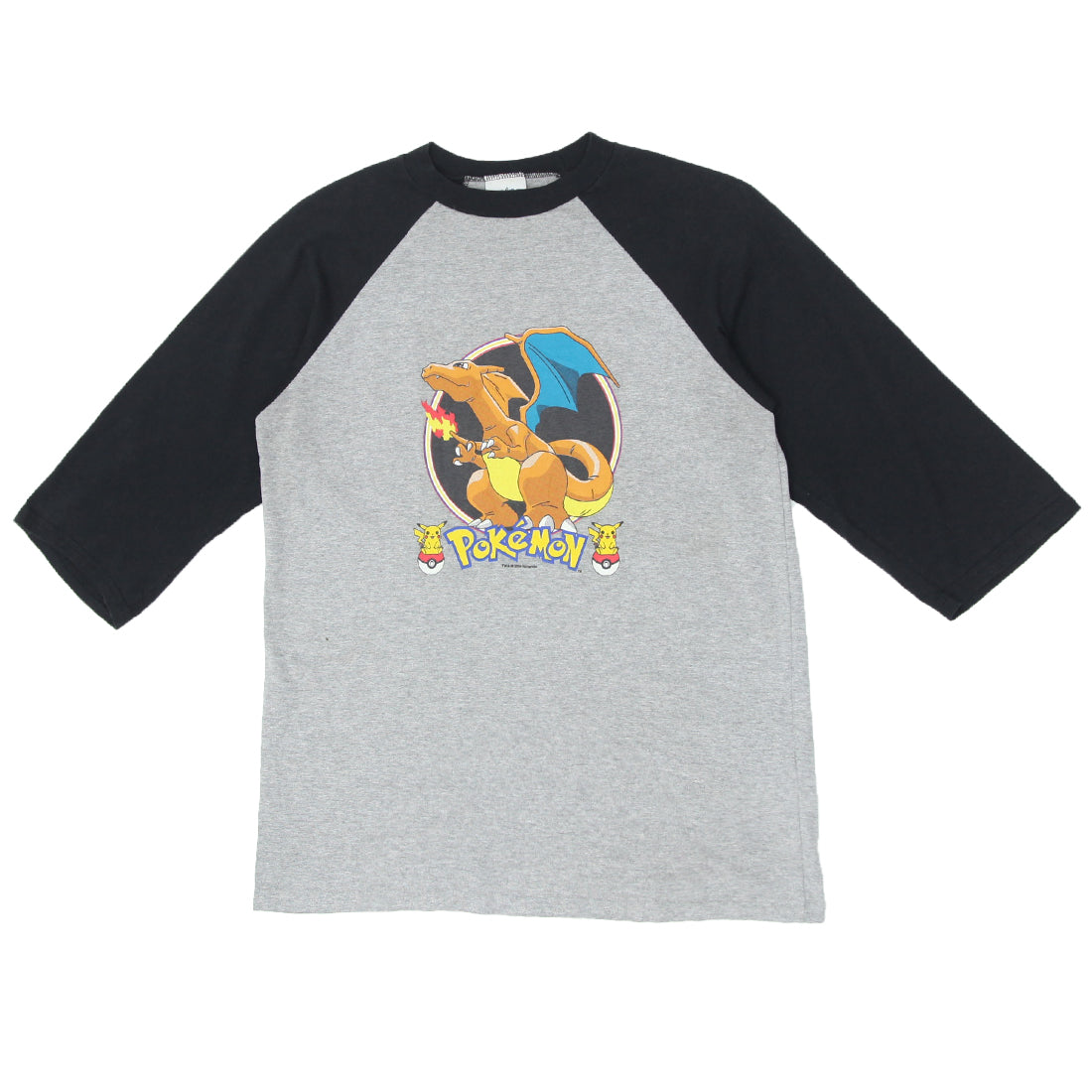 Shop 2000 Vintage Nintendo Pokemon Charizard 06 Raglan T-Shirt XL