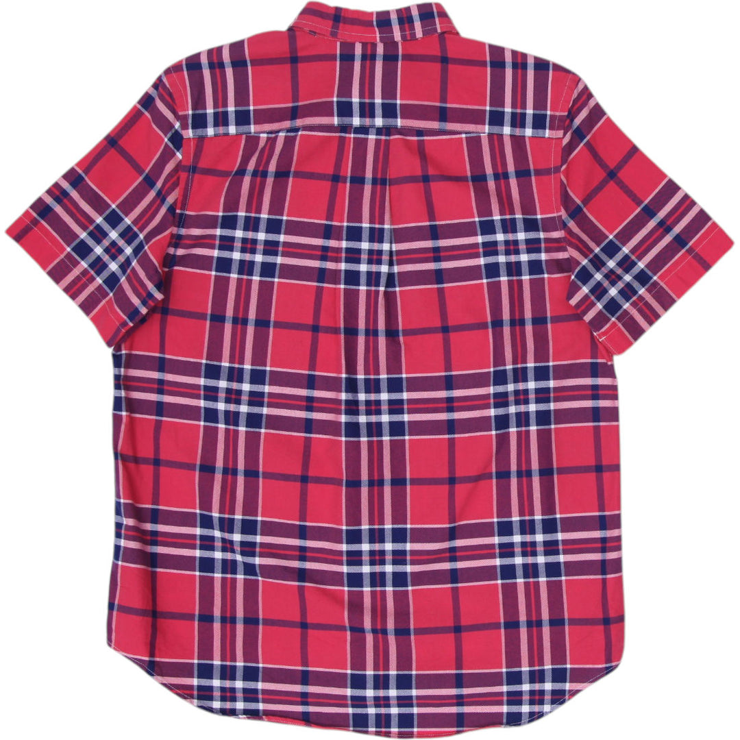 Mens Ralph Lauren Shirt Red Plaid Embroidered Cotton Size XL