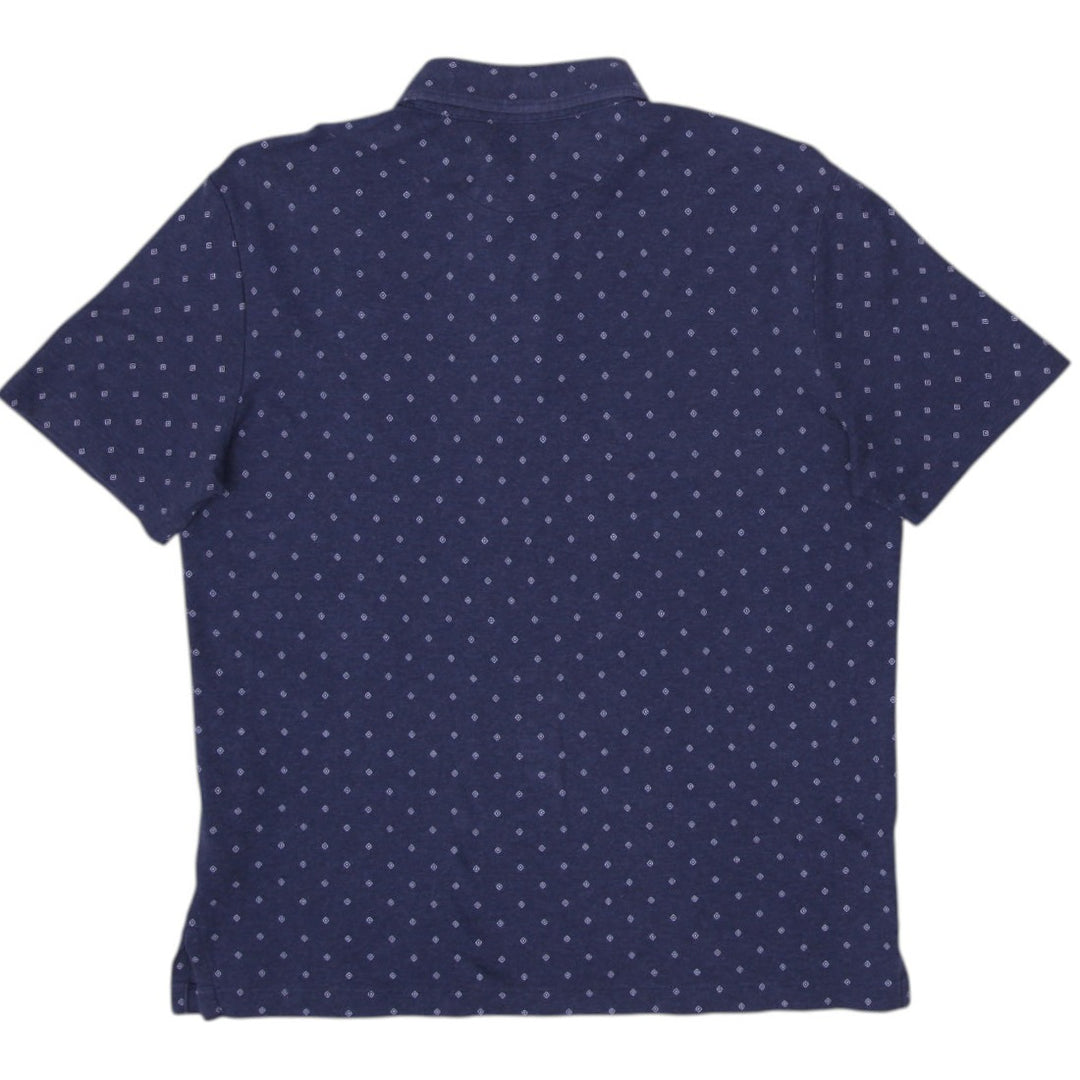 Mens Polo Ralph Lauren Polo Navy Patterned Short Sleeve Classic Shirt Size S | Migration_T-Shirts - Side View | Fashion Rerun