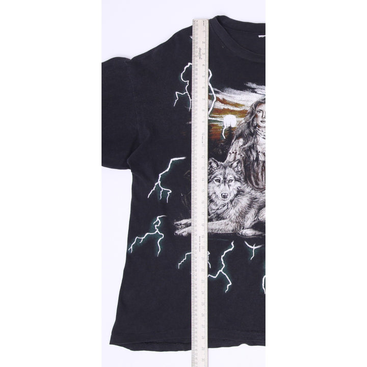 Vintage 90’s American Thunder Wolf Indian Lightning T-Shirt Size L | Migration_T-Shirts - View 9 | Fashion Rerun