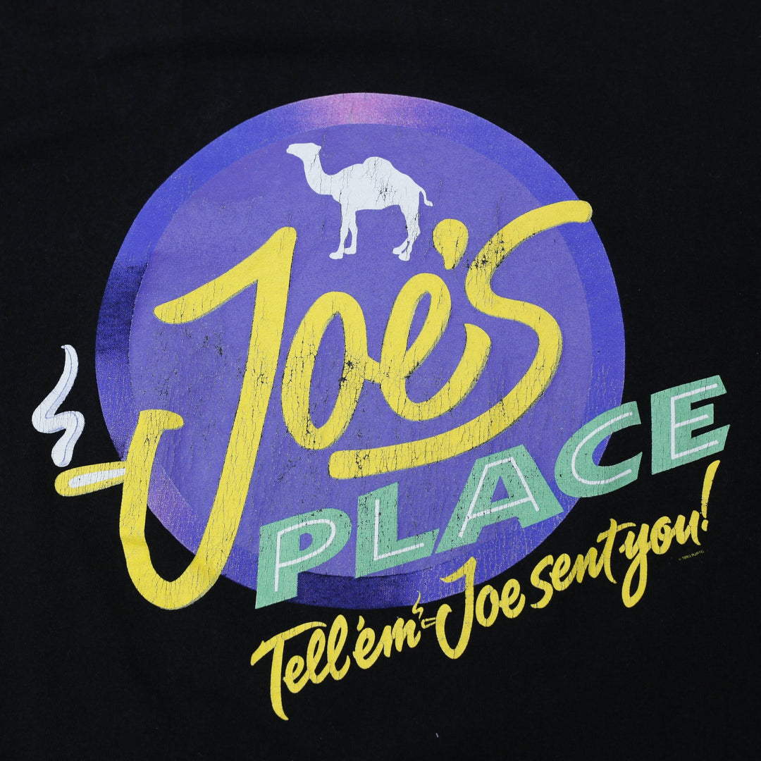 Vintage 90s Camel Cigarettes Joes Place Promo Pocket T-Shirt Black