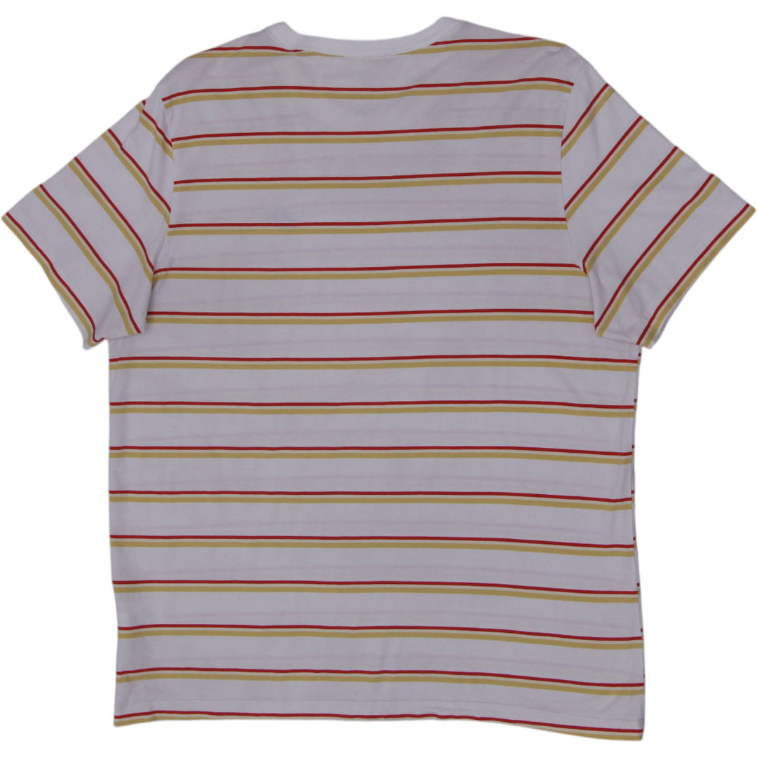 Mens Nike Sportswear Striped Embroidered Swoosh Logo T-Shirt Size XL