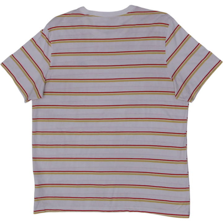 Mens Nike Sportswear Striped Embroidered Swoosh Logo T-Shirt Size XL