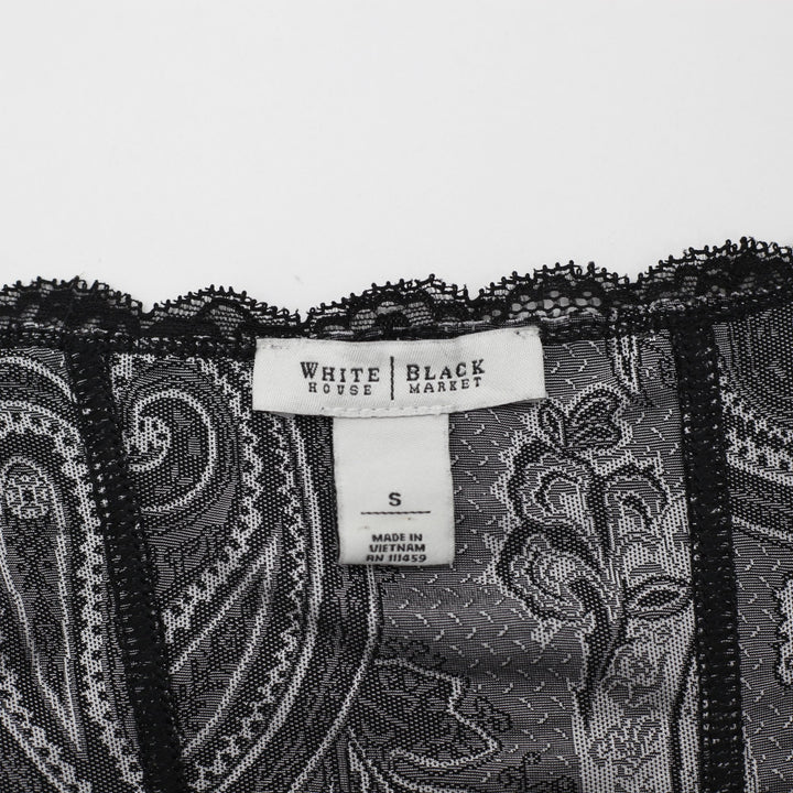 Y2K Ladies White House Black Market Paisley Lace Tank Top Size S | Migration_Y2K Tops - Back View | Fashion Rerun