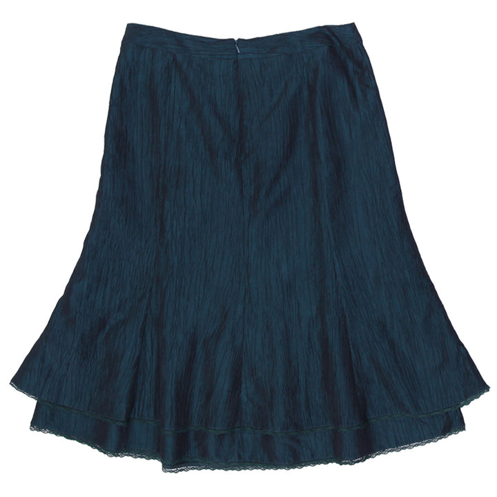 Y2K Ladies ZE-ZE 100% Acetate Fabric Creased Layered Maxi Skirt