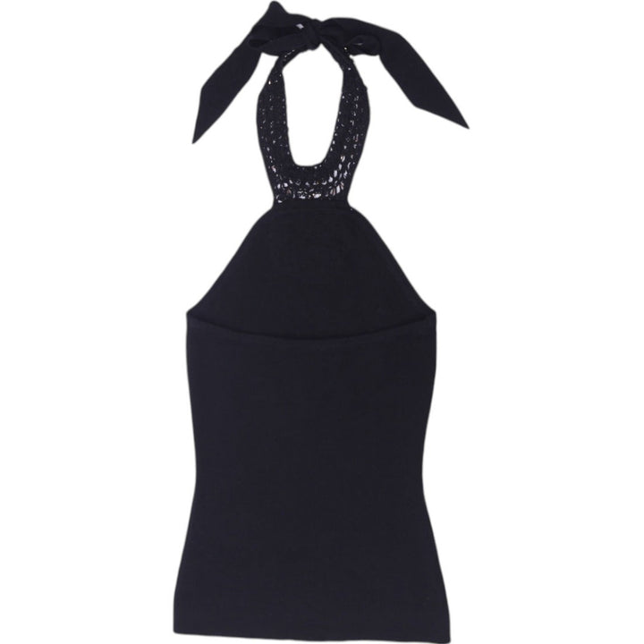 Y2K Ladies White House Black Market Beaded Halter Top Size XXS