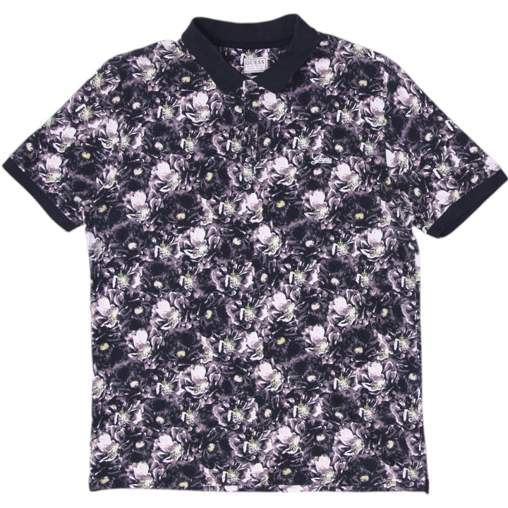 Mens Guess Floral Graphic Slim Fit Polo T-Shirt Size XXL