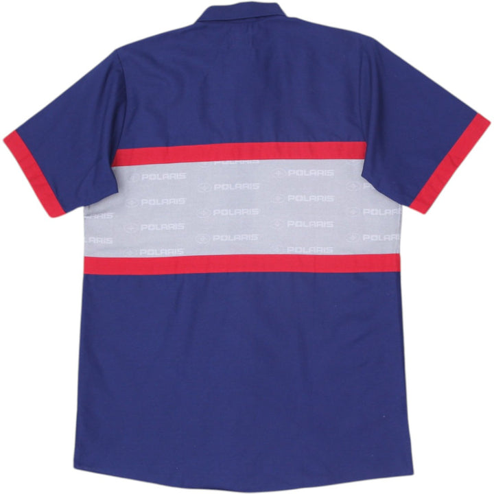 Mens Pure Polaris Racing Navy Red Short Sleeve Button Shirt M | Migration_Shirts - Side View | Fashion Rerun