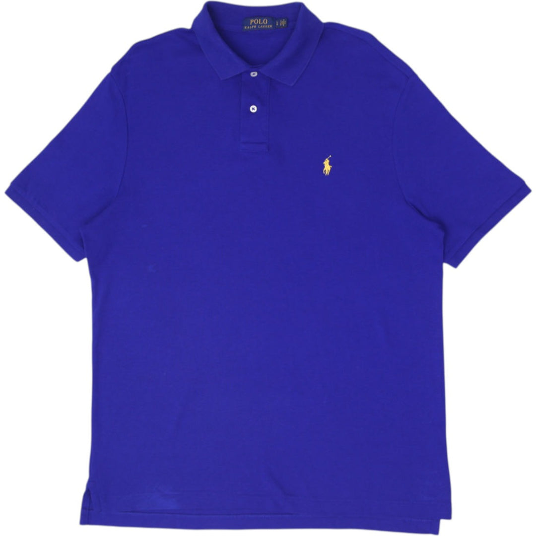 Mens Polo Ralph Lauren Cotton Royal Blue Yellow Pony Polo T-Shirt Size L