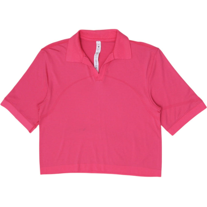Ladies Lululemon Swiftly Tech Short Sleeve Polo Shirt Cropped Size 6