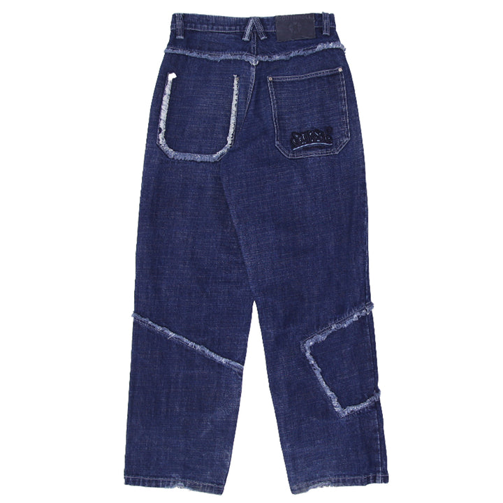 Y2K Mens Southpole Embroidered Hip Hop Headphones Denim Baggy Jeans