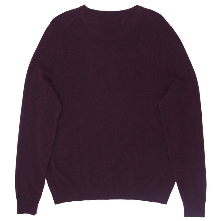 Mens Nordstrom 100% Cashmere Sweater Maroon V-Neck Knitwear XL