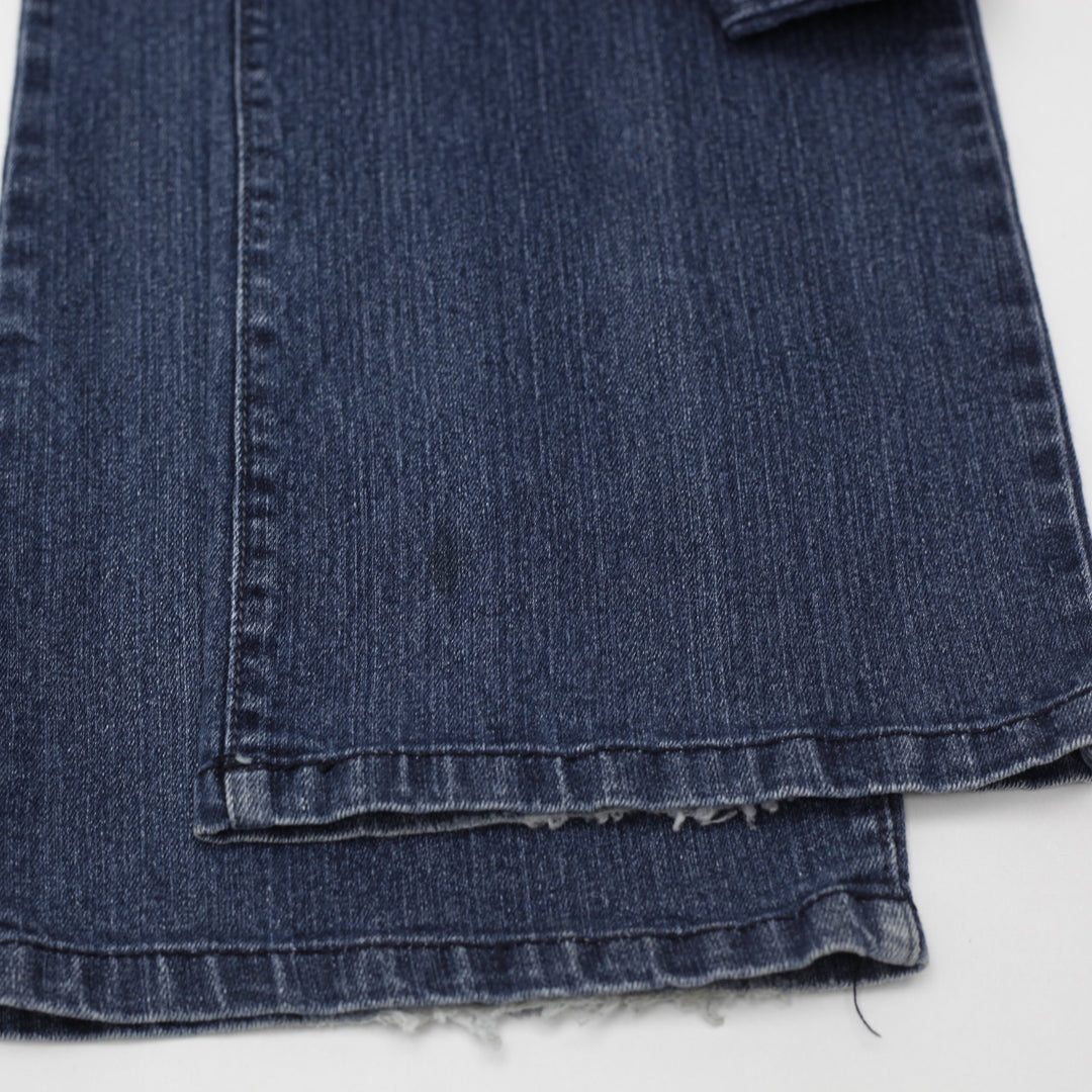 Y2K Ladies LEI Whiskered Thighs Front Pocket Detail Bootcut Jeans Size 13