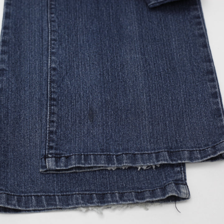 Y2K Ladies LEI Whiskered Thighs Front Pocket Detail Bootcut Jeans Size 13