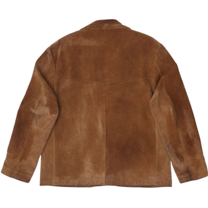 Vintage Aeropostale 80's Schott Western Brown Suede Jacket Made In USA Large | Migration_Jackets - Side View | Fashion Rerun