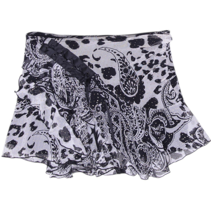 Y2K Ladies Black White Paisley Pattern Mini Skirt Size S | Migration_Skirts | Fashion Rerun