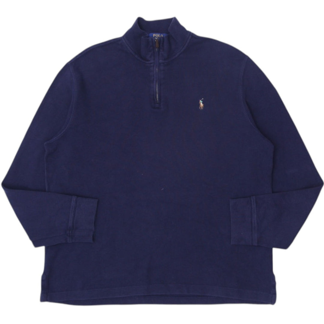 Mens Polo Ralph Lauren Estate Rib Navy Quarter Zip Sweater L | Migration_Knitwear & Sweaters RL Collection | Fashion Rerun