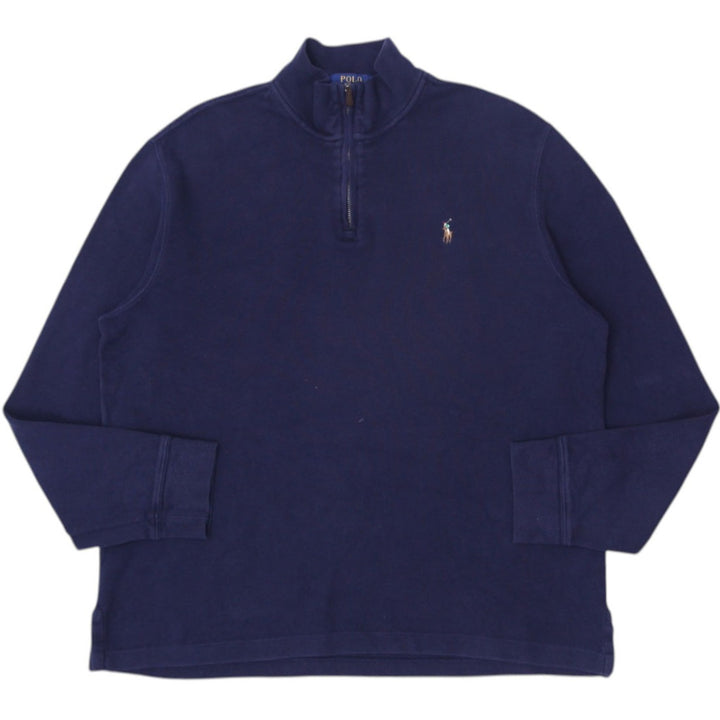 Mens Polo Ralph Lauren Estate Rib Navy Quarter Zip Sweater L | Migration_Knitwear & Sweaters RL Collection | Fashion Rerun