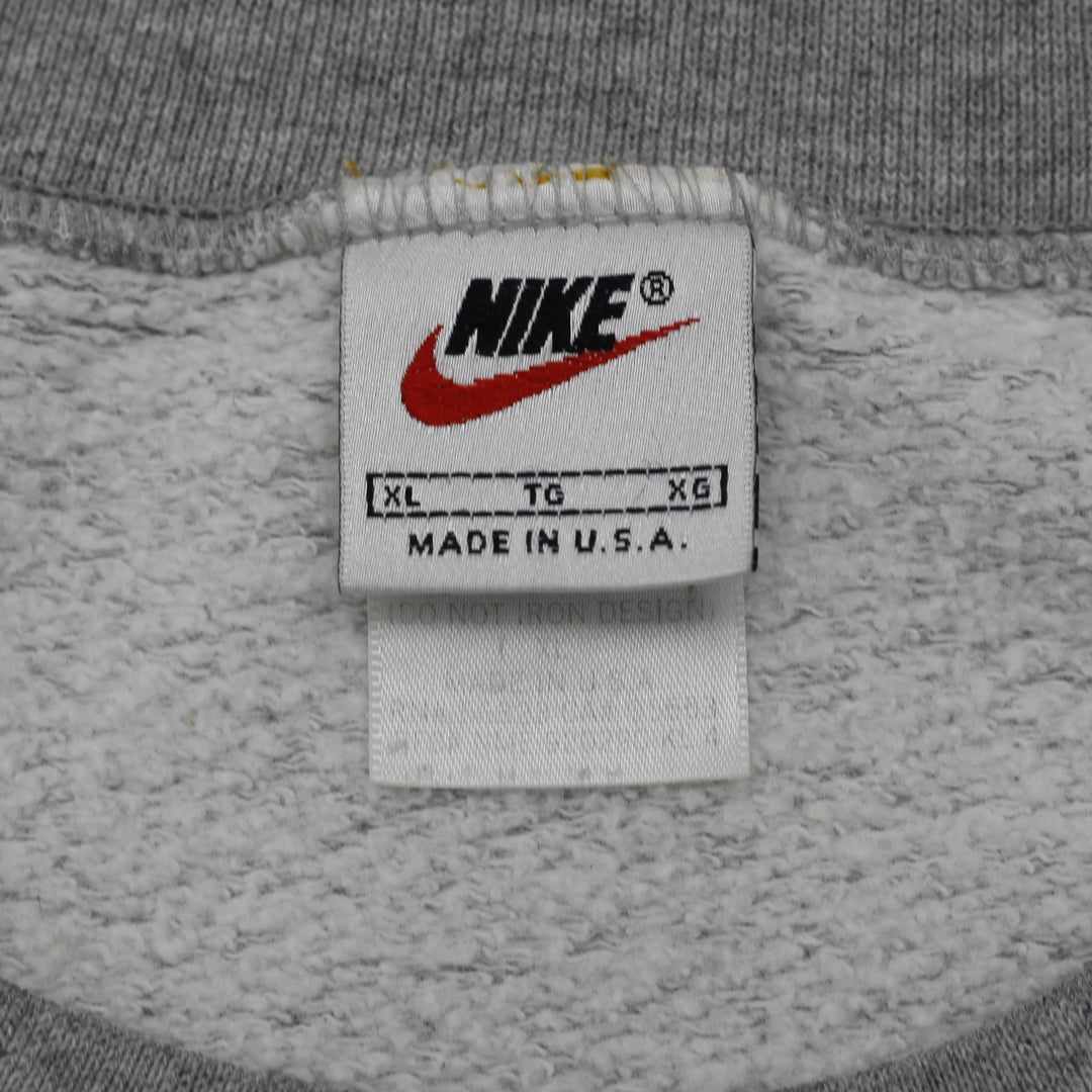Vintage Mens Nike Sweatshirt Gray Embroidered Swoosh Logo