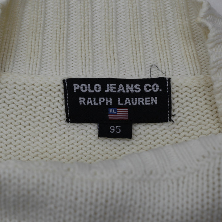 Vintage Ladies Polo Jeans Company Ralph Lauren Cotton American Flag Knit Sweater
